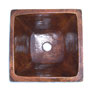 Mexica Copper Hammered Sink -- s6003 Square Plain